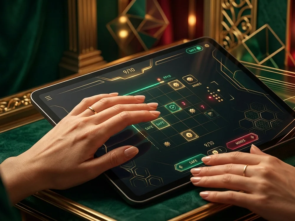 Interface do Pixbet APK mostrando a seleção do jogo Mines